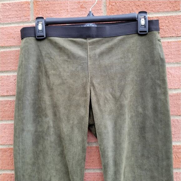 Theory Ima Sintra Fatigue Olive Suede Leggings size 8 - Picture 2 of 9